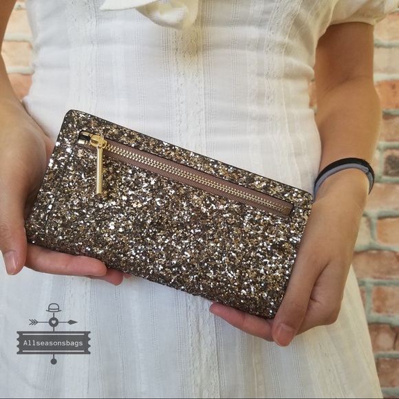 Kate spade large slim bifold wallet glitter - Picture 4 of 7